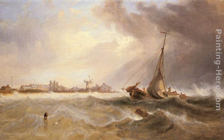 James Wilson Carmichael Shipping off a Coast in Choppy Seas